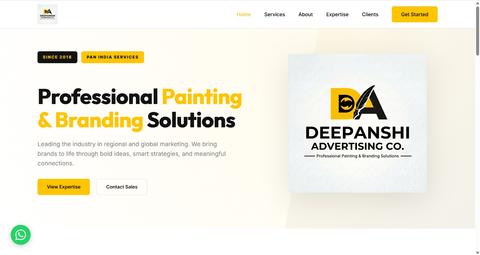 Deepanshi Advertising Website Screenshot